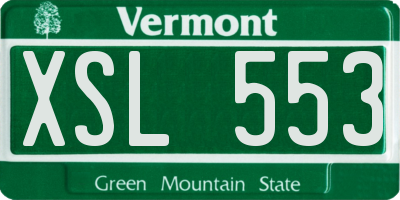 VT license plate XSL553