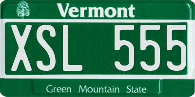 VT license plate XSL555