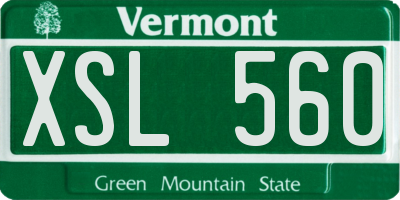 VT license plate XSL560