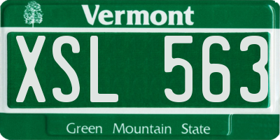 VT license plate XSL563