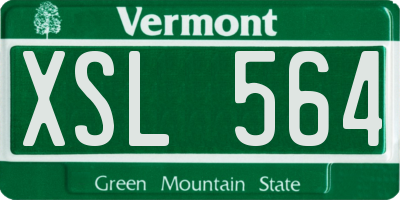 VT license plate XSL564