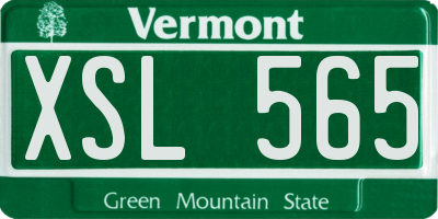 VT license plate XSL565