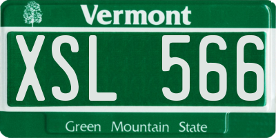 VT license plate XSL566