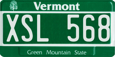 VT license plate XSL568
