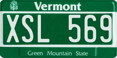 VT license plate XSL569