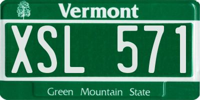 VT license plate XSL571
