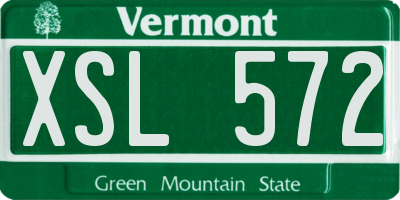 VT license plate XSL572