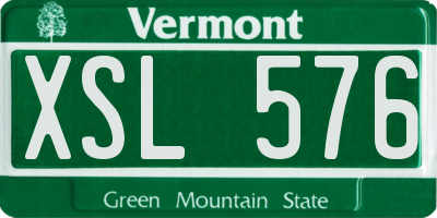 VT license plate XSL576