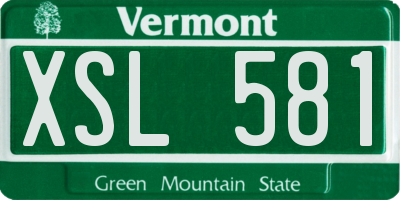 VT license plate XSL581