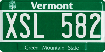 VT license plate XSL582