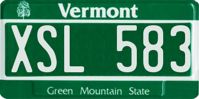 VT license plate XSL583