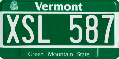 VT license plate XSL587