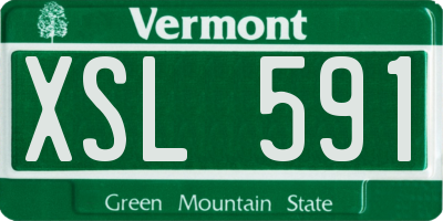 VT license plate XSL591
