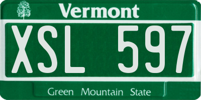 VT license plate XSL597