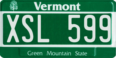 VT license plate XSL599