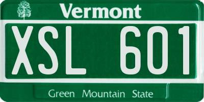 VT license plate XSL601