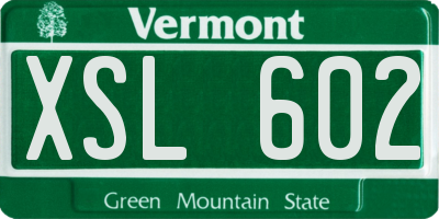 VT license plate XSL602