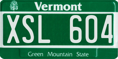 VT license plate XSL604