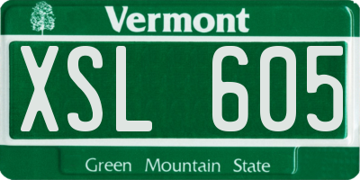 VT license plate XSL605
