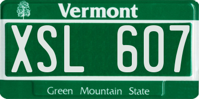 VT license plate XSL607