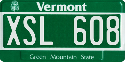 VT license plate XSL608