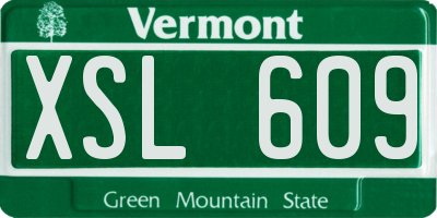 VT license plate XSL609