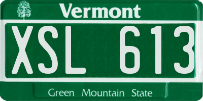 VT license plate XSL613