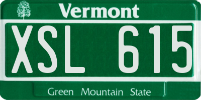 VT license plate XSL615