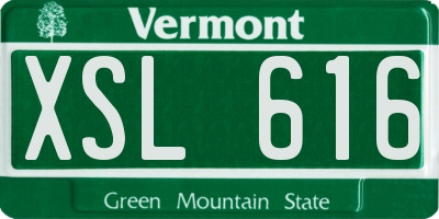 VT license plate XSL616