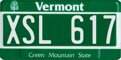 VT license plate XSL617