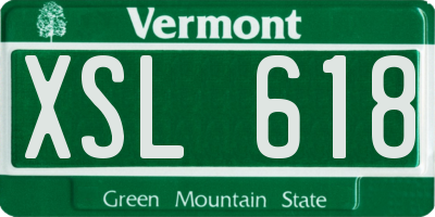 VT license plate XSL618