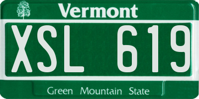 VT license plate XSL619