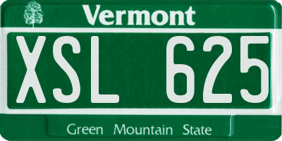 VT license plate XSL625