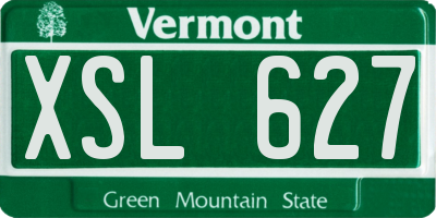 VT license plate XSL627