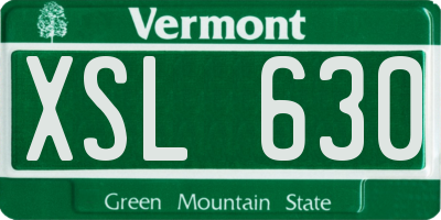 VT license plate XSL630