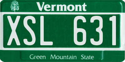 VT license plate XSL631