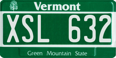 VT license plate XSL632