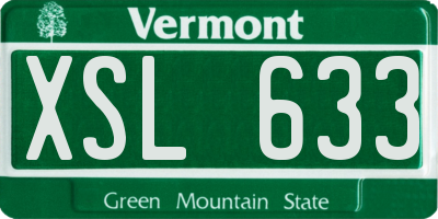 VT license plate XSL633