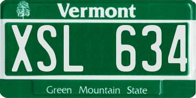 VT license plate XSL634
