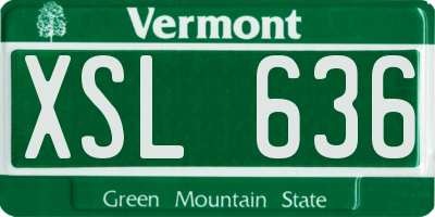 VT license plate XSL636