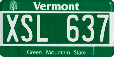 VT license plate XSL637