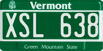 VT license plate XSL638