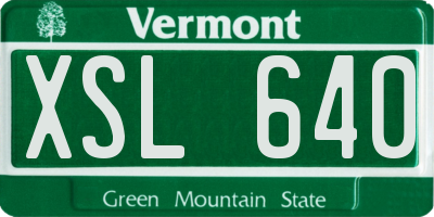 VT license plate XSL640