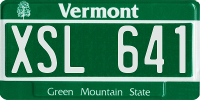 VT license plate XSL641