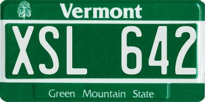 VT license plate XSL642