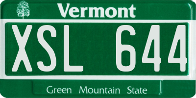 VT license plate XSL644