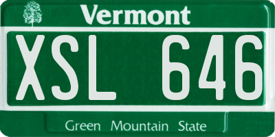 VT license plate XSL646