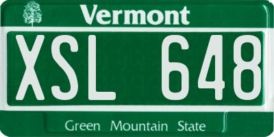 VT license plate XSL648