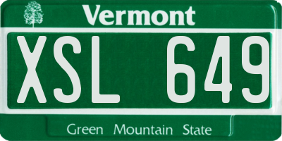 VT license plate XSL649