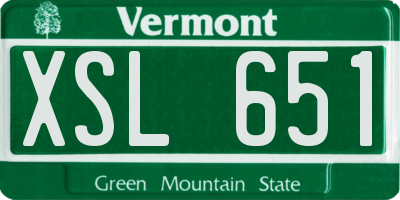 VT license plate XSL651